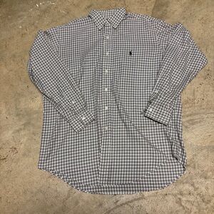 Ralph Lauren Brown and White Plaid Shirt